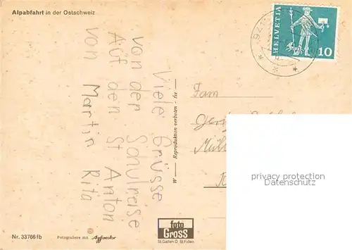 AK / Ansichtskarte Reute_AR Alpabfahrt in der Ostschweiz Reute_AR