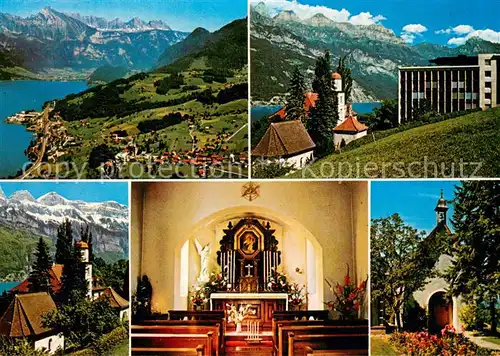 AK / Ansichtskarte Quarten Panorama Bildungs und Erholungszentrum Neu Schoenstatt Hauskapelle Inneres Quarten