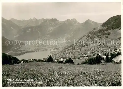 AK / Ansichtskarte Amden_SG Blick auf Walensee und Glarneralpen Amden_SG