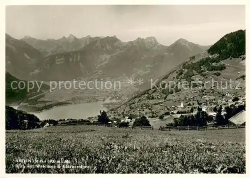 AK / Ansichtskarte Amden_SG mit Walensee und Glarneralpen Amden_SG