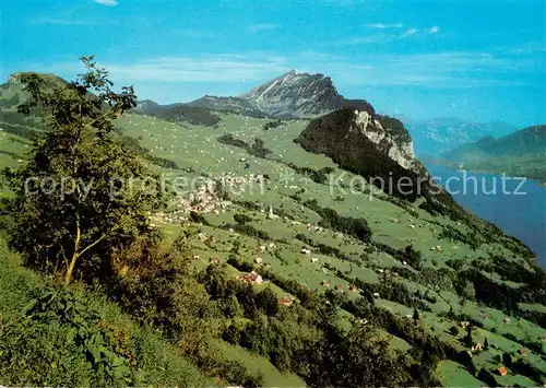 AK / Ansichtskarte Amden_SG mit Gulmen Leistkamm und Walensee Amden_SG