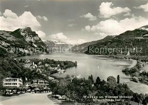 AK / Ansichtskarte Weesen_Walensee Strandhotel du Lac Weesen_Walensee