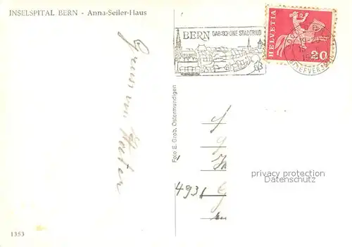 AK / Ansichtskarte Bern_BE Inselspital Bern Anna Seiler Haus Bern_BE