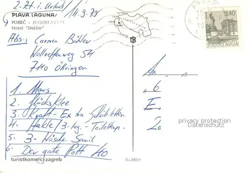 AK / Ansichtskarte Porec Hotel Delfin Strand Porec