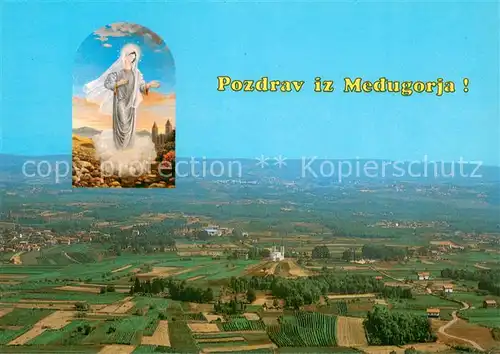 AK / Ansichtskarte Medugorje_Serbia Panorama Blick von Krizevac Heiligenfigur 