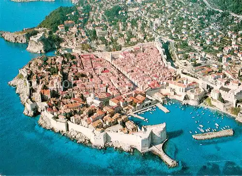 AK / Ansichtskarte Dubrovnik_Ragusa Altstadt Festung Hafen Dubrovnik Ragusa