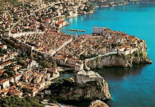 AK / Ansichtskarte Dubrovnik_Ragusa Altstadt Festung Hafen Kueste Dubrovnik Ragusa