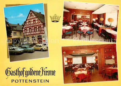 AK / Ansichtskarte Pottenstein_Oberfranken Gasthof goldene Krone Fachwerkhaus Pottenstein_Oberfranken