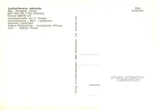 AK / Ansichtskarte End Gasthof Pension Adlerbraeu End