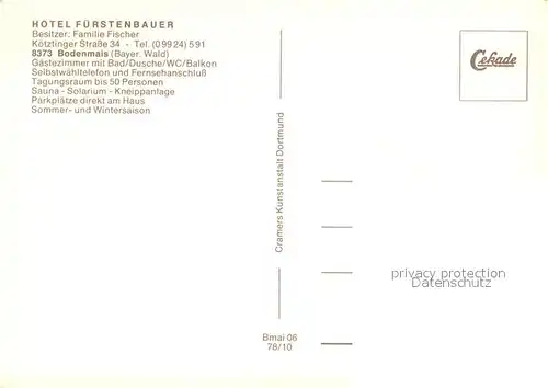 AK / Ansichtskarte Bodenmais Gesamtansicht und Hotel Fuerstenbauer Bodenmais