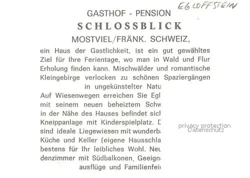 AK / Ansichtskarte Egloffstein Gasthof Pension Schlossblick Aussenansicht Egloffstein