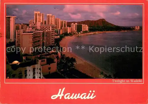 AK / Ansichtskarte Waikiki Strand Panorama Abendstimmung 