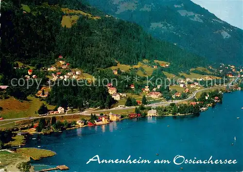 AK / Ansichtskarte Annenheim_Ossiacher_See Fliegeraufnahme Teilansicht Annenheim_Ossiacher_See