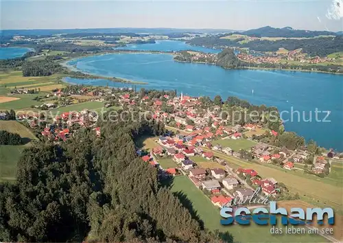 AK / Ansichtskarte Seeham_Obertrumersee Fliegeraufnahme Panorama 