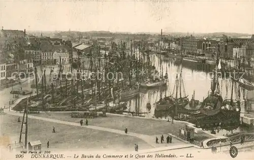 AK / Ansichtskarte Dunkerque_Duenkirchen Le Bassom du Commerce et le Quai des Hollandais 