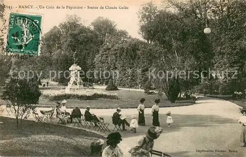 AK / Ansichtskarte Nancy_54 Un Coin de la Pepiniere Statue de Claude Gelee 