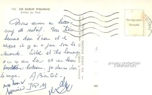 AK / Ansichtskarte Les_Sables d_Olonne_85 Entree du Port 