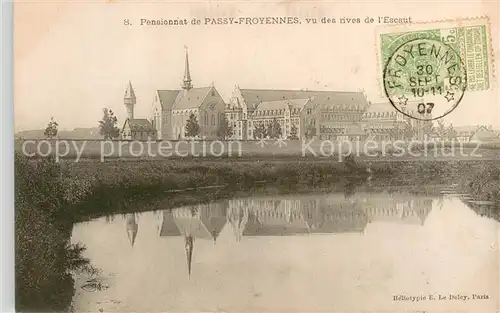 AK / Ansichtskarte Passy Froyennes_Belgium Pensionnat de Passy Froyennes vu des rives de l Escaut 