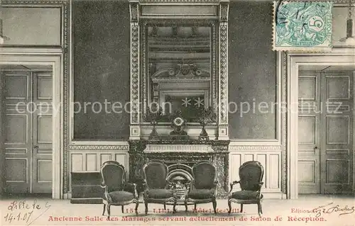 AK / Ansichtskarte Lille_59 Hotel de Ville Ancienne Salle des Mariages servant actuellement de Salon de Reception 