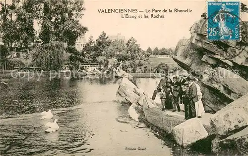 AK / Ansichtskarte Valenciennes_59 Le Parc de la Rhonelle LEtang et les Roches 