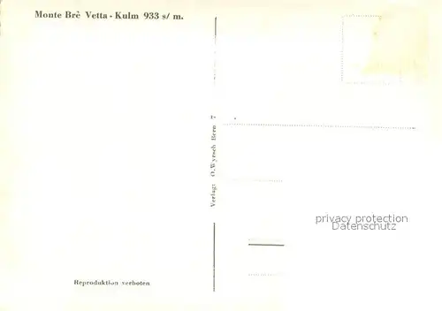 AK / Ansichtskarte Lugano_TI Monte Bre Vetta Kulm Panorama Luganersee Lugano_TI