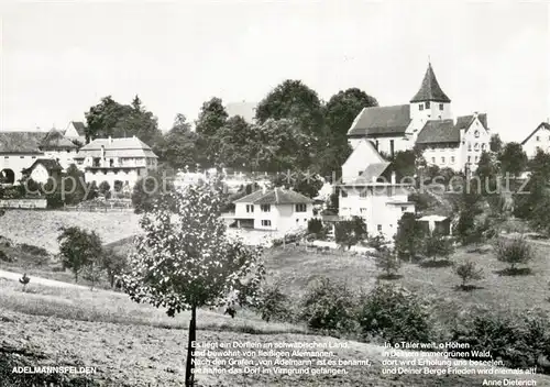 AK / Ansichtskarte Adelmannsfelden Ortsansicht mit Kirche Gedicht Anne Dieterich Adelmannsfelden