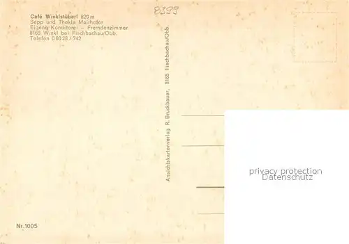 AK / Ansichtskarte Winkl_Fischbachau Cafe Winklstueberl Gastraeume Winkl Fischbachau