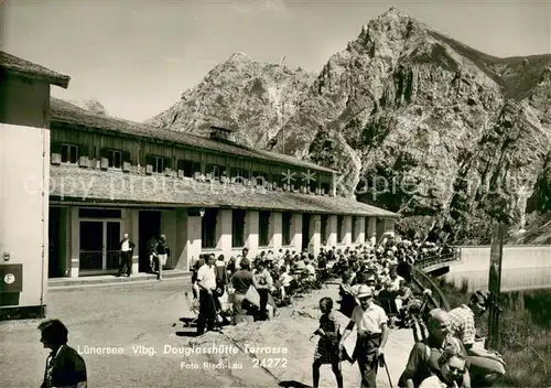 AK / Ansichtskarte Luenersee_Vorarlberg Douglasshuette Terrasse Alpen Luenersee Vorarlberg