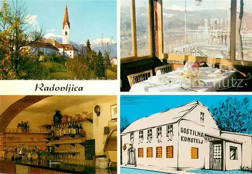 AK / Ansichtskarte Radovljica_Gorenjska_Slovenia Gasthaus Kunstelj Restaurant Kirche 