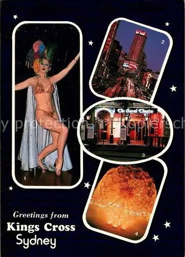 AK / Ansichtskarte Sydney__NSW_Australia Night Club Kings Cross William Street El Alamein Fountain 