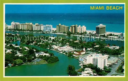 AK / Ansichtskarte Miami_Beach Ocean front hotels alont the blue Atlantic aerial view 