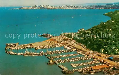 AK / Ansichtskarte Sausalito_California Quaint Artist Colony of Sausalito San Francisco Bay Harbour aerial view 