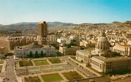 AK / Ansichtskarte San_Francisco_California Convention Center and Civic Center Plaza aerial view 