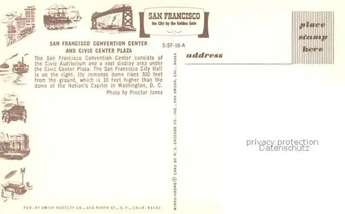 AK / Ansichtskarte San_Francisco_California Convention Center and Civic Center Plaza aerial view 