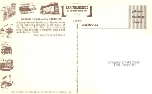 AK / Ansichtskarte San_Francisco_California Alcatraz Island Former Federal Penitentiary aerial view 