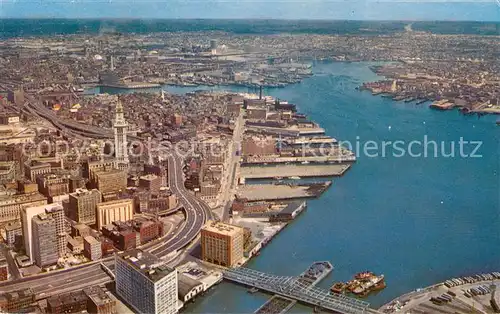 AK / Ansichtskarte Boston_Massachusetts Waterfront looking north from Congress Street bridge aerial view 