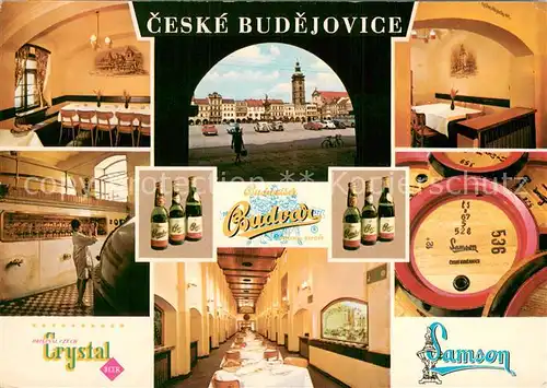 AK / Ansichtskarte Ceske_Budejovice Budvar Samson Crystal Brauerei Gaststaette Ceske Budejovice