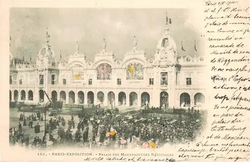 AK / Ansichtskarte Exposition_Universelle_Paris_1900 Palais des Manufacture Nazionales 