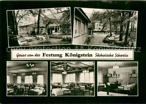 AK / Ansichtskarte Koenigstein_Saechsische_Schweiz Festung Koenigstein Berggaststaette Teilansichten Koenigstein_Saechsische