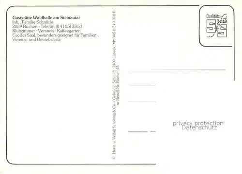 AK / Ansichtskarte Buechen_Lauenburg Waldhalle am Steinautal Teilansichten Buechen_Lauenburg