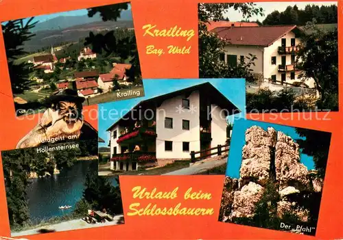 AK / Ansichtskarte Krailing Teilansicht m. Hoellensteinsee und Der Pfahl Krailing