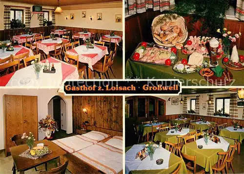 AK / Ansichtskarte Grossweil Gasthof zur Loissach Innenansichten Buffet Grossweil