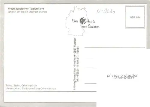 AK / Ansichtskarte Crimmitschau Westsaechsischer Toepfermarkt Crimmitschau