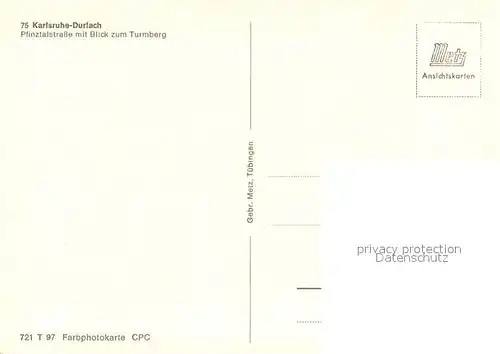 AK / Ansichtskarte Durlach Pfinztalstrasse mit Blick zum Turmberg Durlach