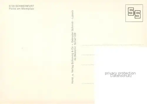 AK / Ansichtskarte Schweinfurt Partie am Marktplatz Strassencafe Kirche Schweinfurt