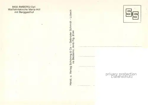 AK / Ansichtskarte Amberg_Oberpfalz Wallfahrtskirche Maria Hilf mit Berggasthof Amberg Oberpfalz