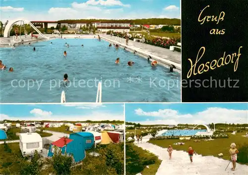 AK / Ansichtskarte Hesedorf_Bremervoerde Freibad Campingplatz Hesedorf Bremervoerde