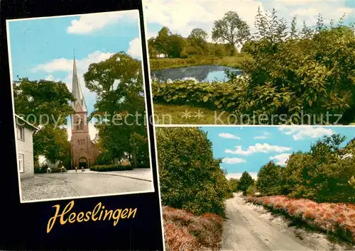 AK / Ansichtskarte Heeslingen Kirche Park Teich Landschaft Heeslingen