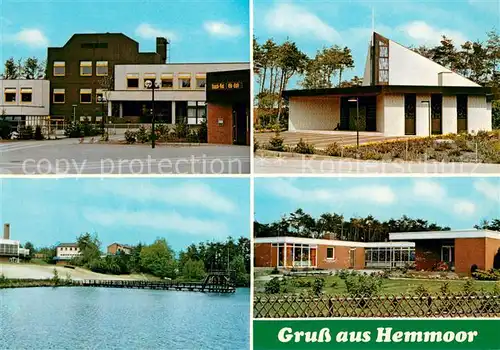AK / Ansichtskarte Hemmoor Moderne Architektur Snack Bar Kirche Kindergarten Badesee Hemmoor