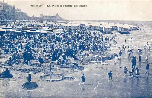 AK / Ansichtskarte Ostende_Oostende La Plage a lheure des Bains 